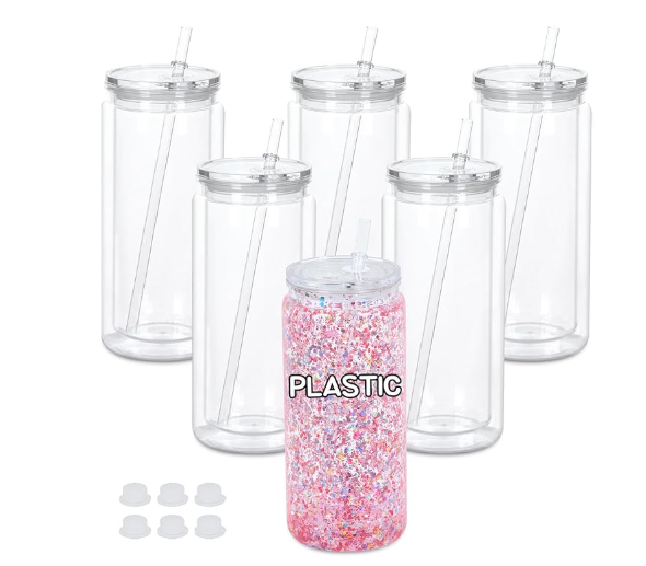 20oz Plastic Snow Globe Tumbler