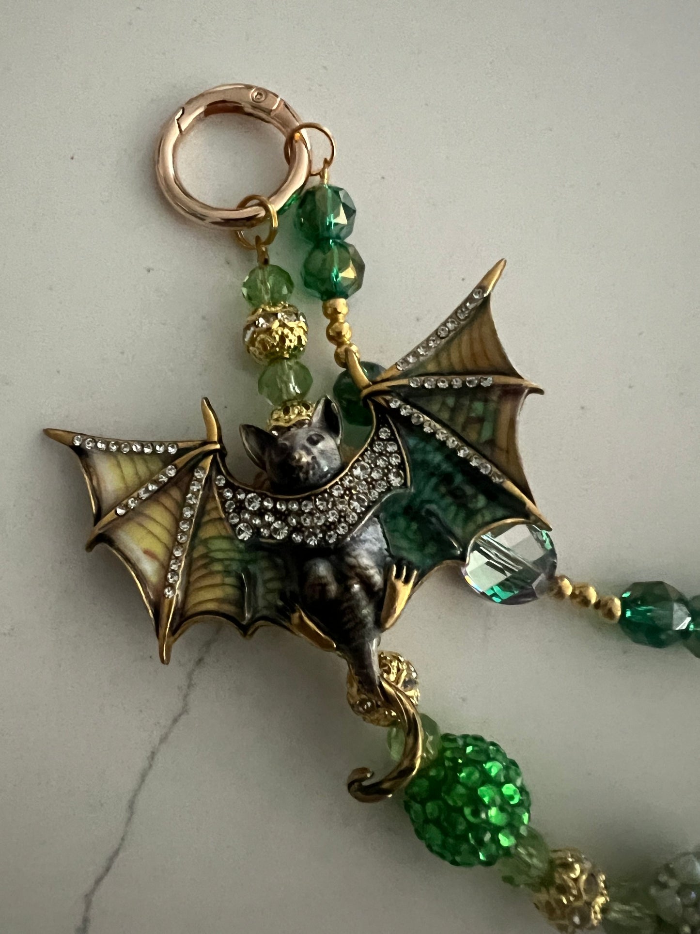 Green Bat Bag Charm