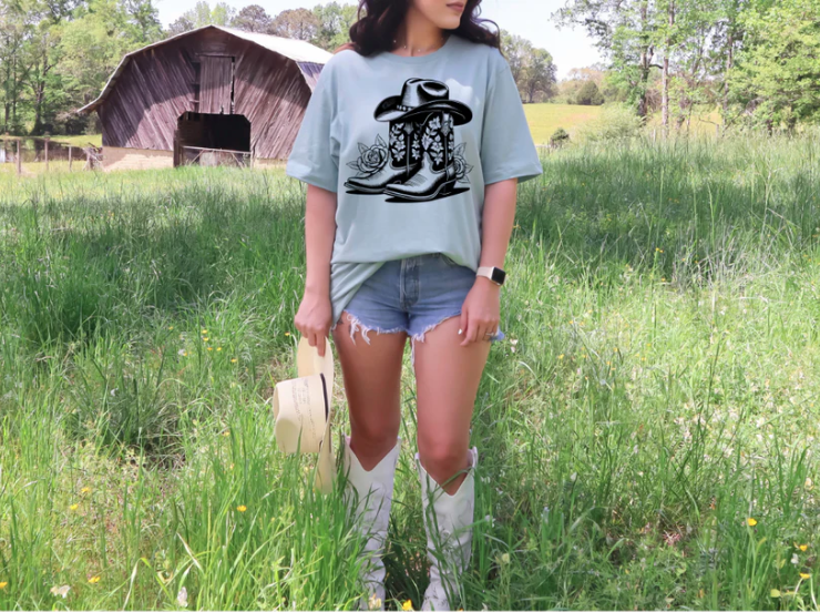 Cowboy Boots Roses