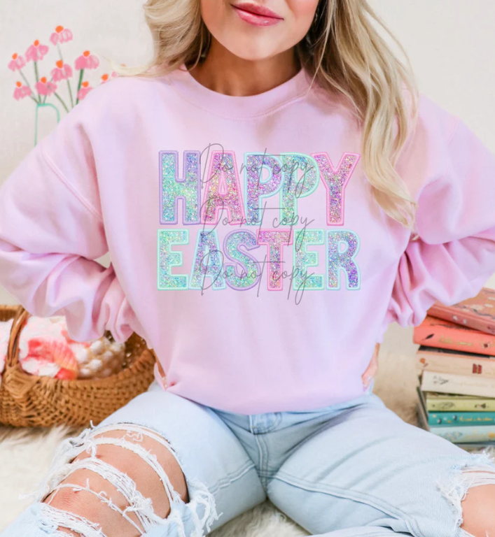 Happy Easter Faux Chenille