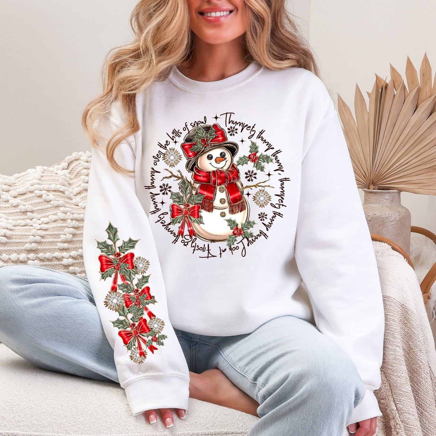 Festive Holiday Snowman w/sleeve