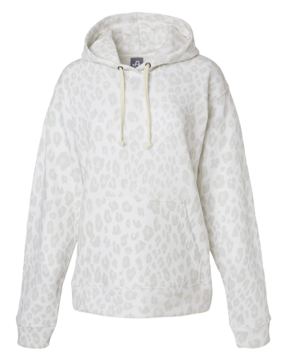 White Leopard Print Hoodie