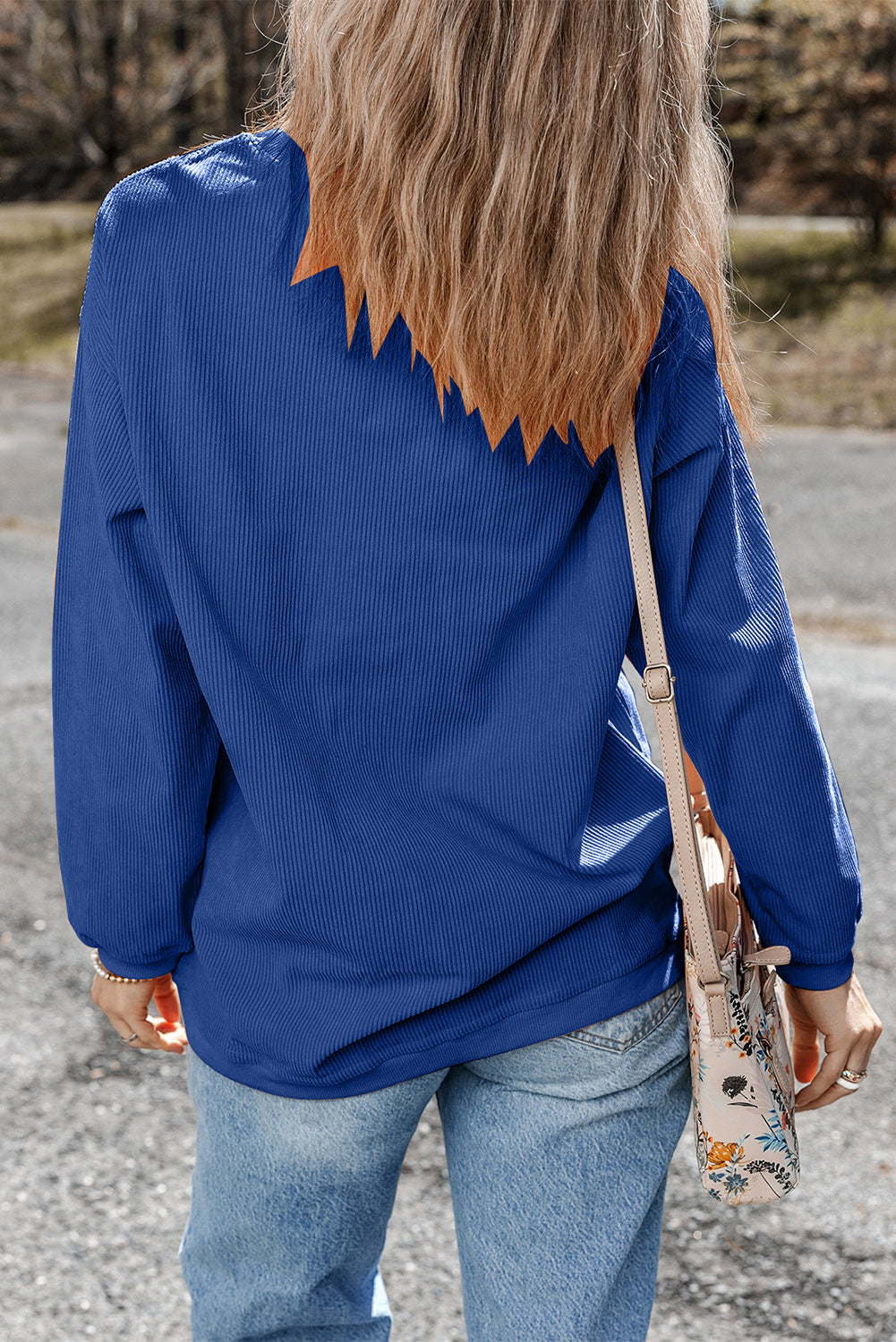 Rugby Game Day Embroidered Corduroy Sweatshirt