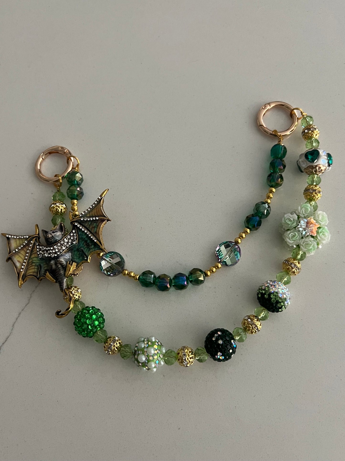 Green Bat Bag Charm
