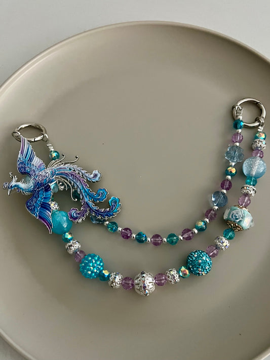 Blue Bird Purse Charm
