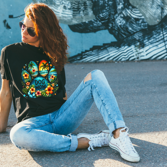 Dog Mom Paw Print Summer Theme