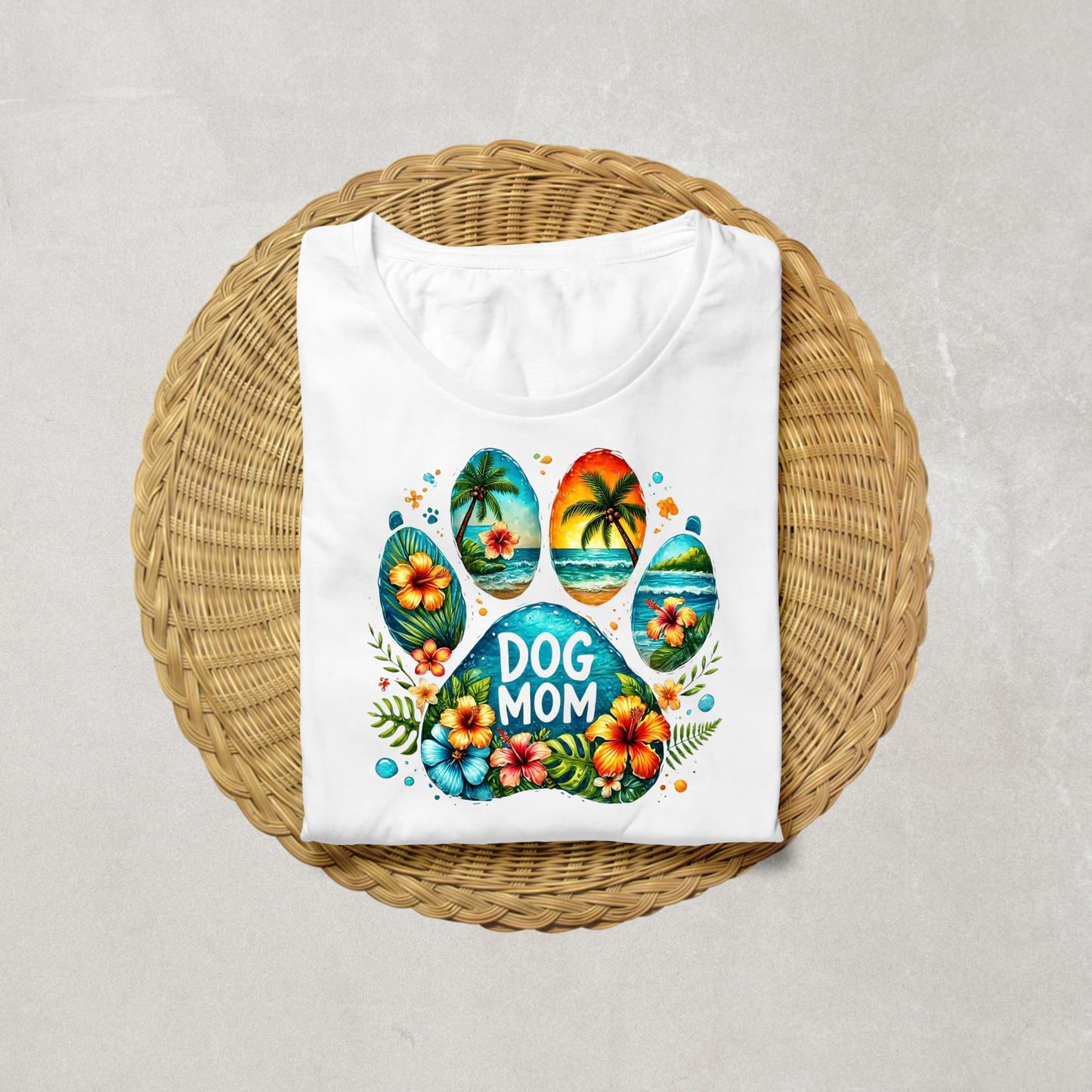 Dog Mom Paw Print Summer Theme