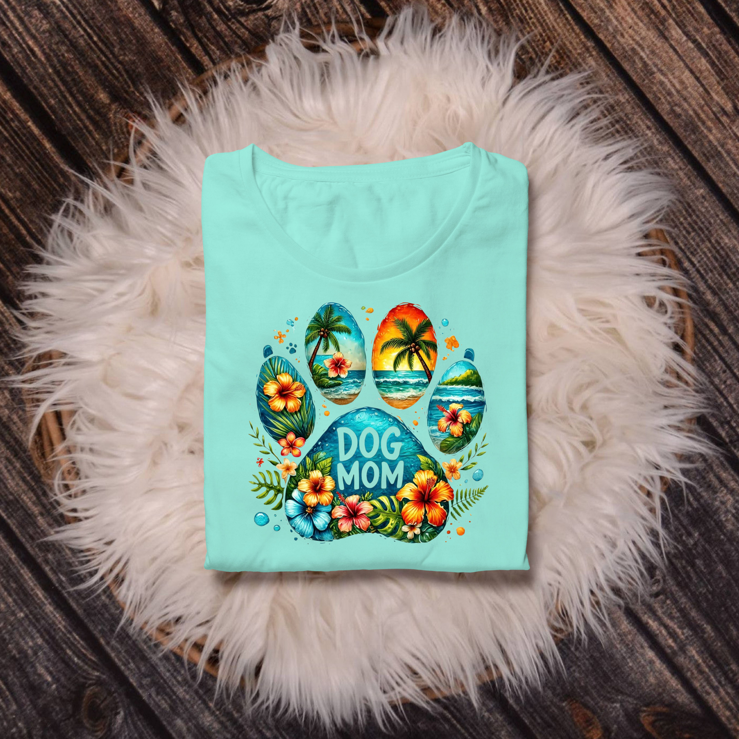 Dog Mom Paw Print Summer Theme