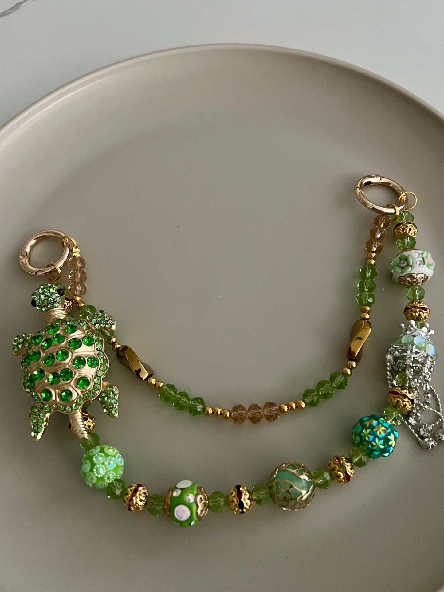 Green Turtle Purse Charm