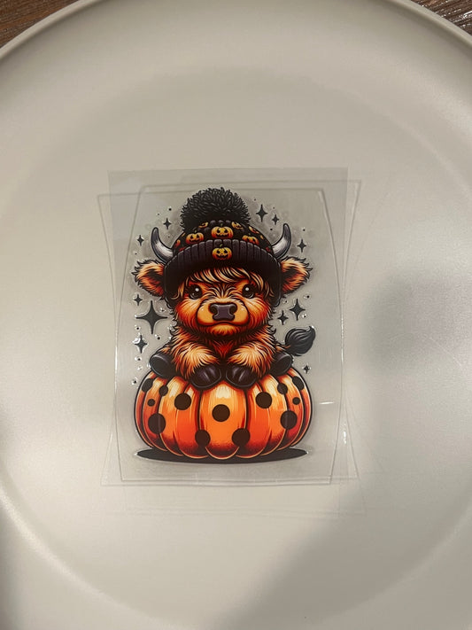 #106 Highland Cow In Pumpkin