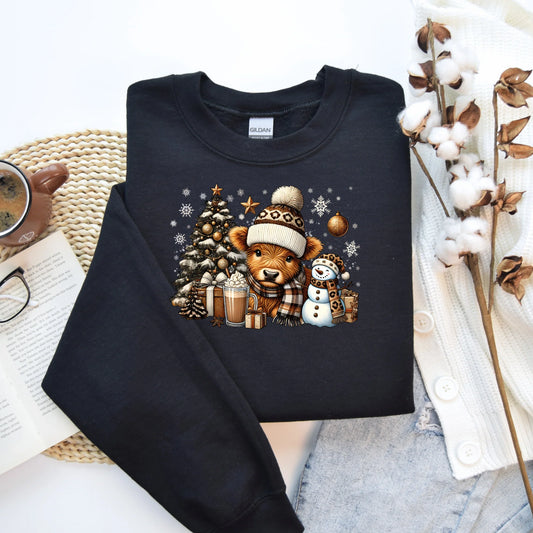 Winter Holiday Highland Cow
