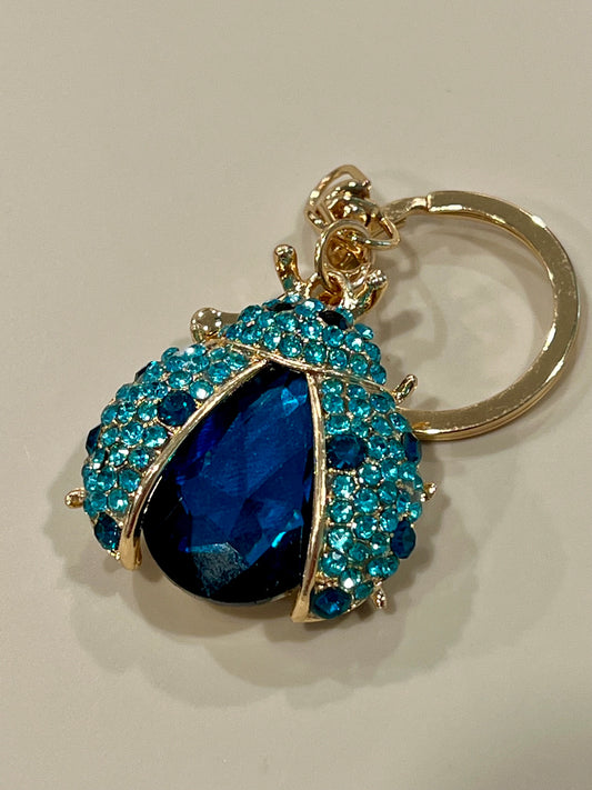Lady Bug Blue Keychain