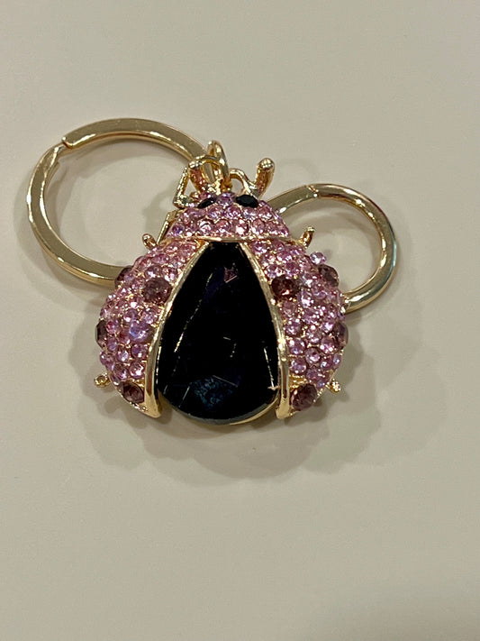 Lady Bug Pink Keychain