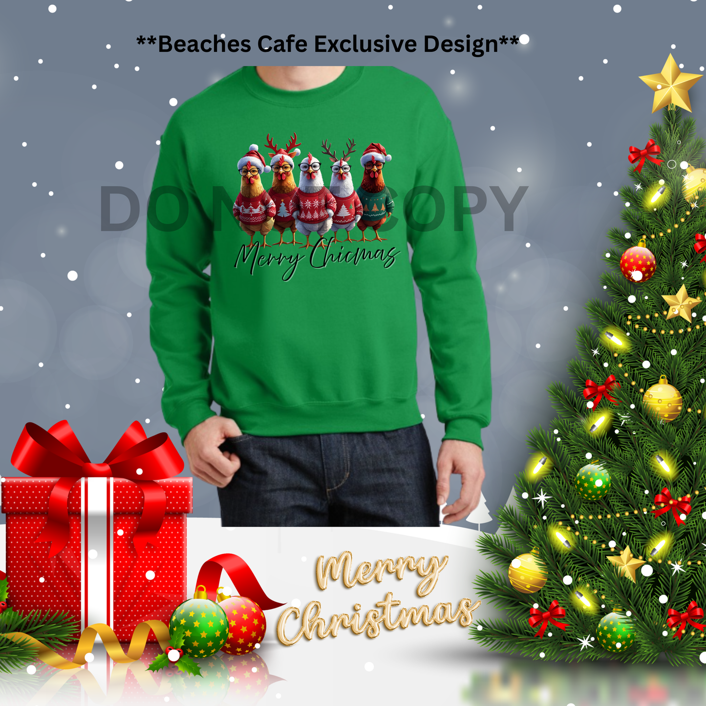 Merry Chicmas Red Letters