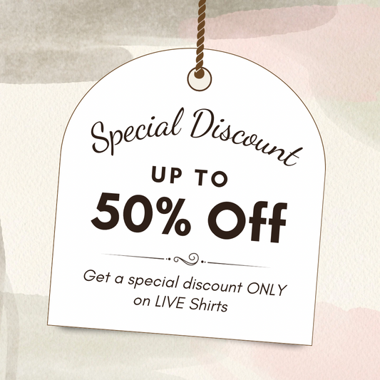 LIVE DISCOUNT SHIRTS 50% OFF