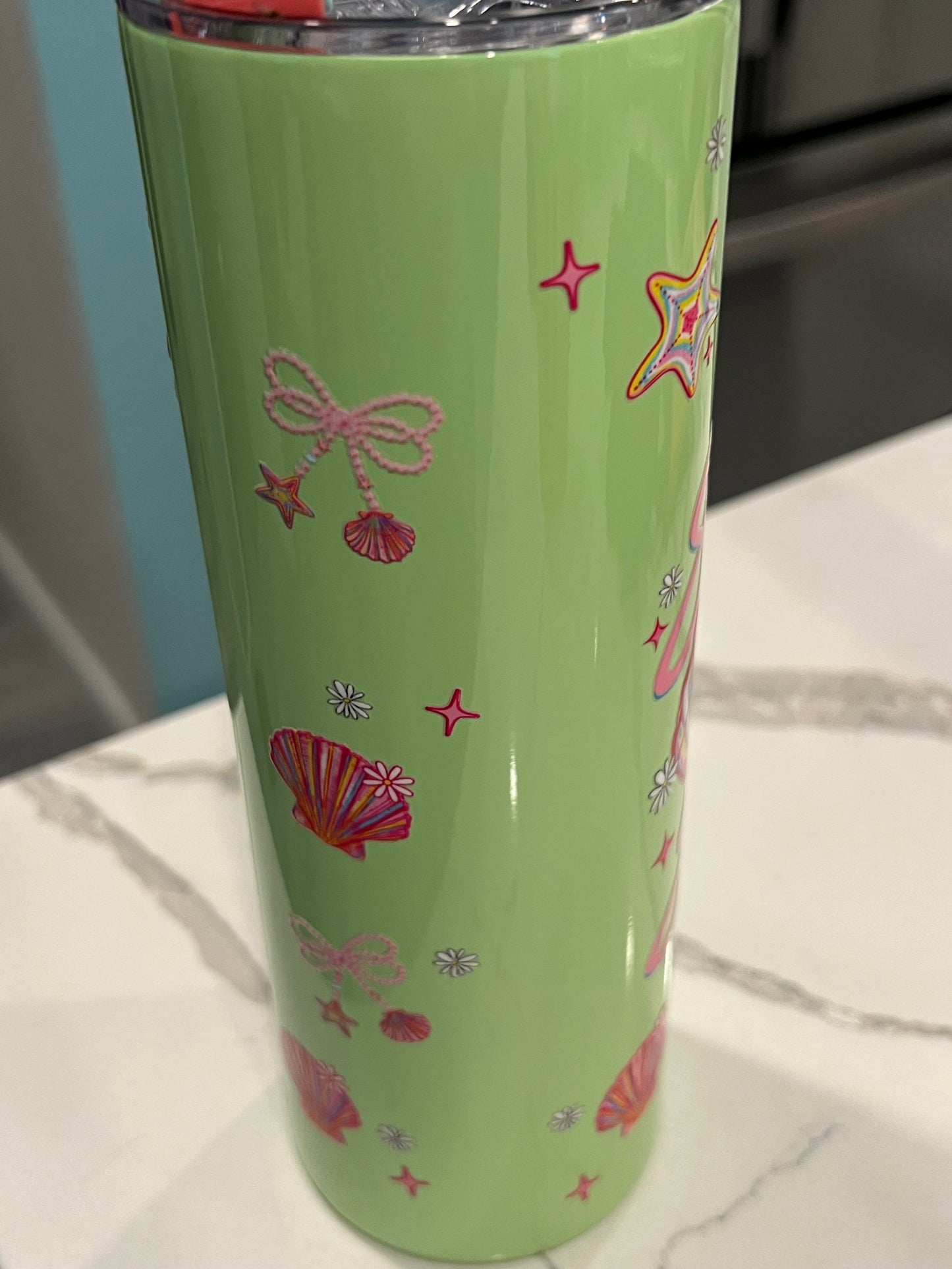 Salty Soul Green 20oz Tumbler w/Straw Topper