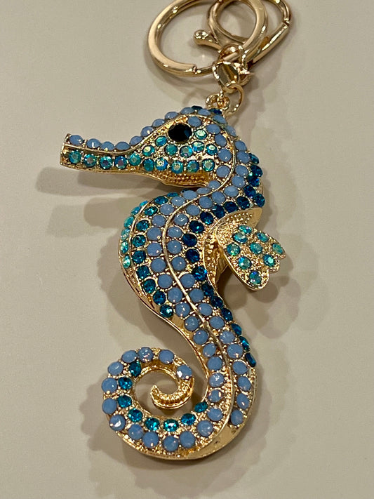 Seahorse Blue Keychain