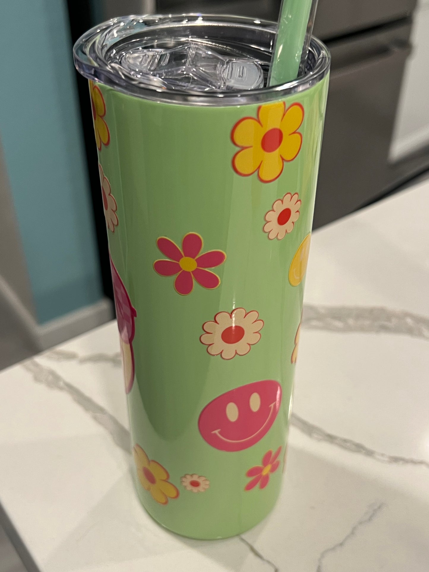 Smiley Face Green 20oz Tumbler