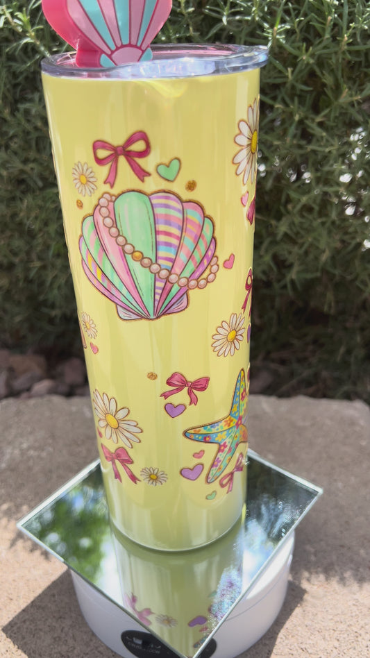 Sea Shell Yellow 20 oz Tumbler w/Topper
