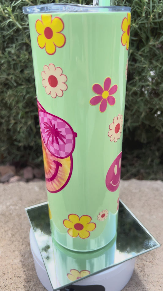 Smiley Face Green 20oz Tumbler